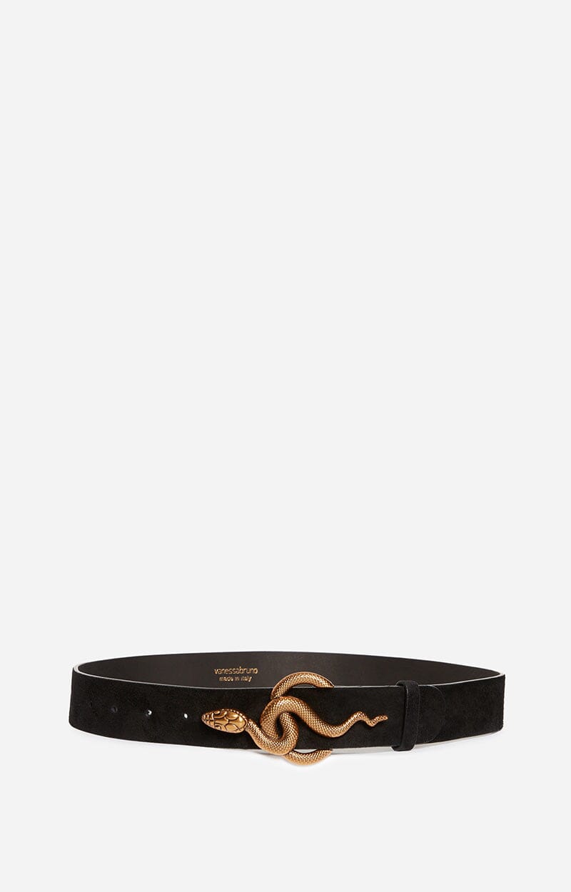 BLACK SUEDE BELT 35MM