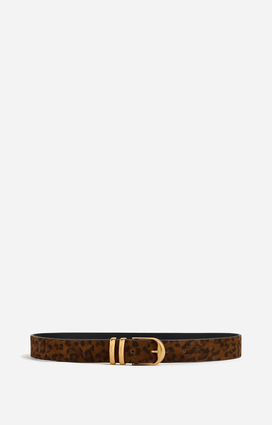 Leopard Suede Belt 30mm