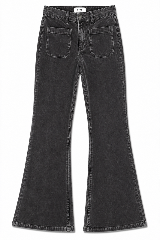 Luna Corduroy Flare Pants Dark Grey – FIVE Paris