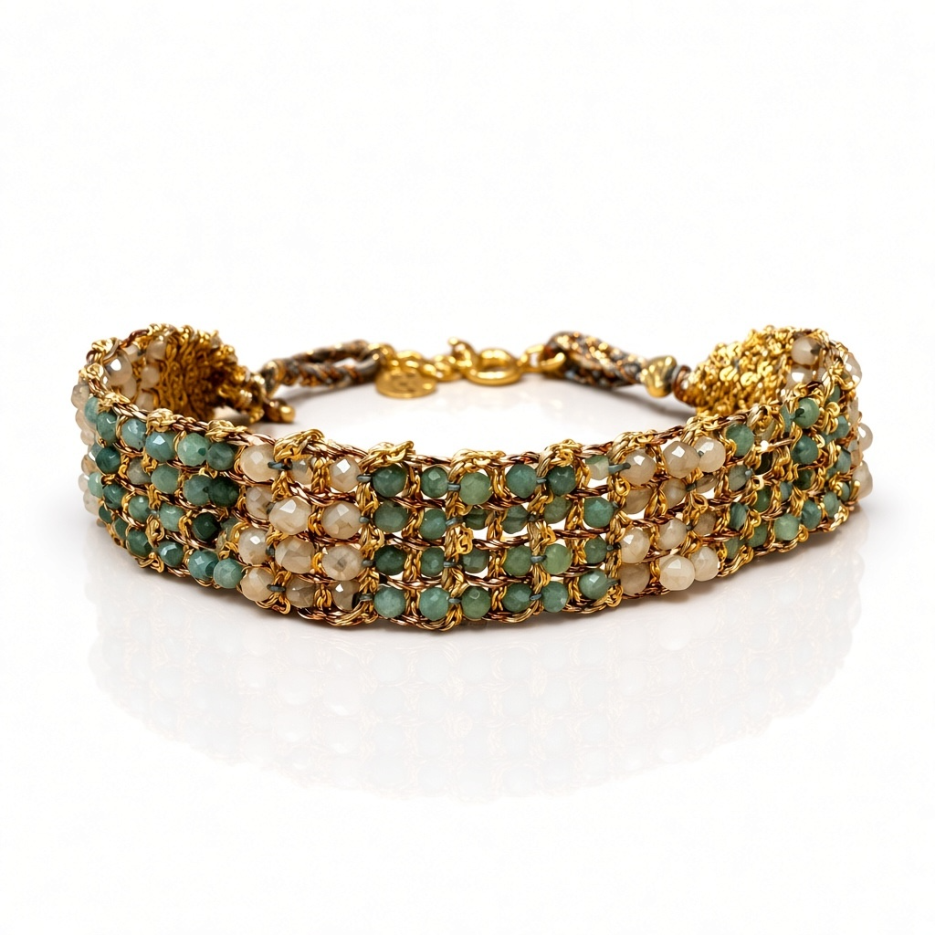Jaipur Greca Mystic Moonstone & Blue Tourmaline Bracelet