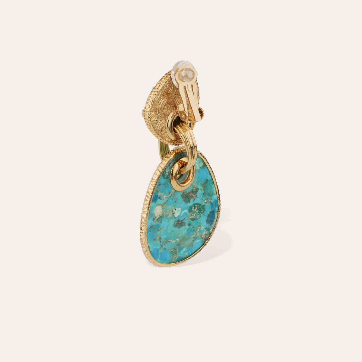 Silia Large Earrings Turquoise & Onyx