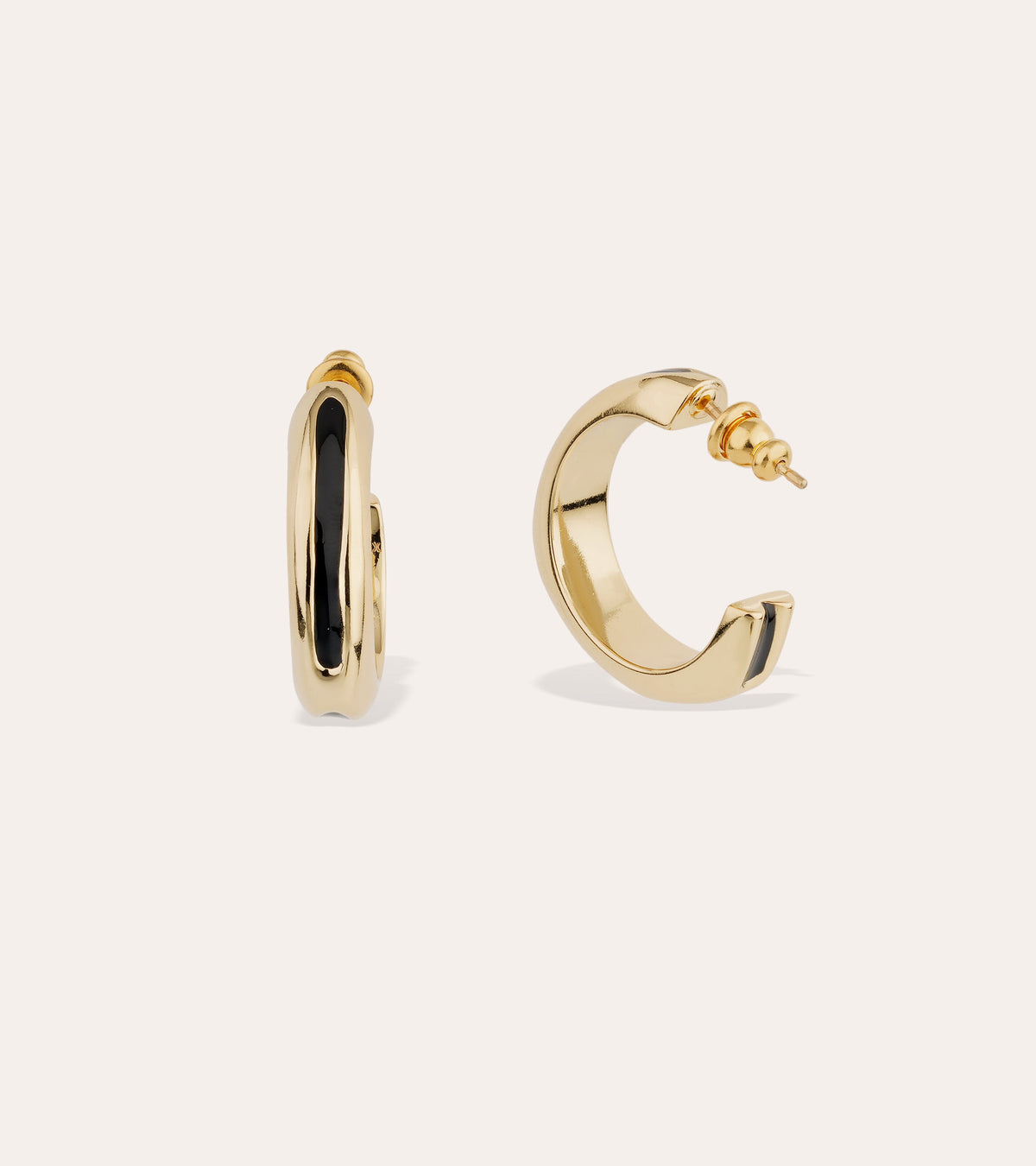 Suerte Hoop Earrings Black