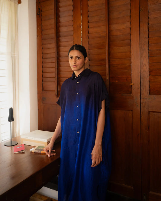 Sarah Dress Navy Ombre