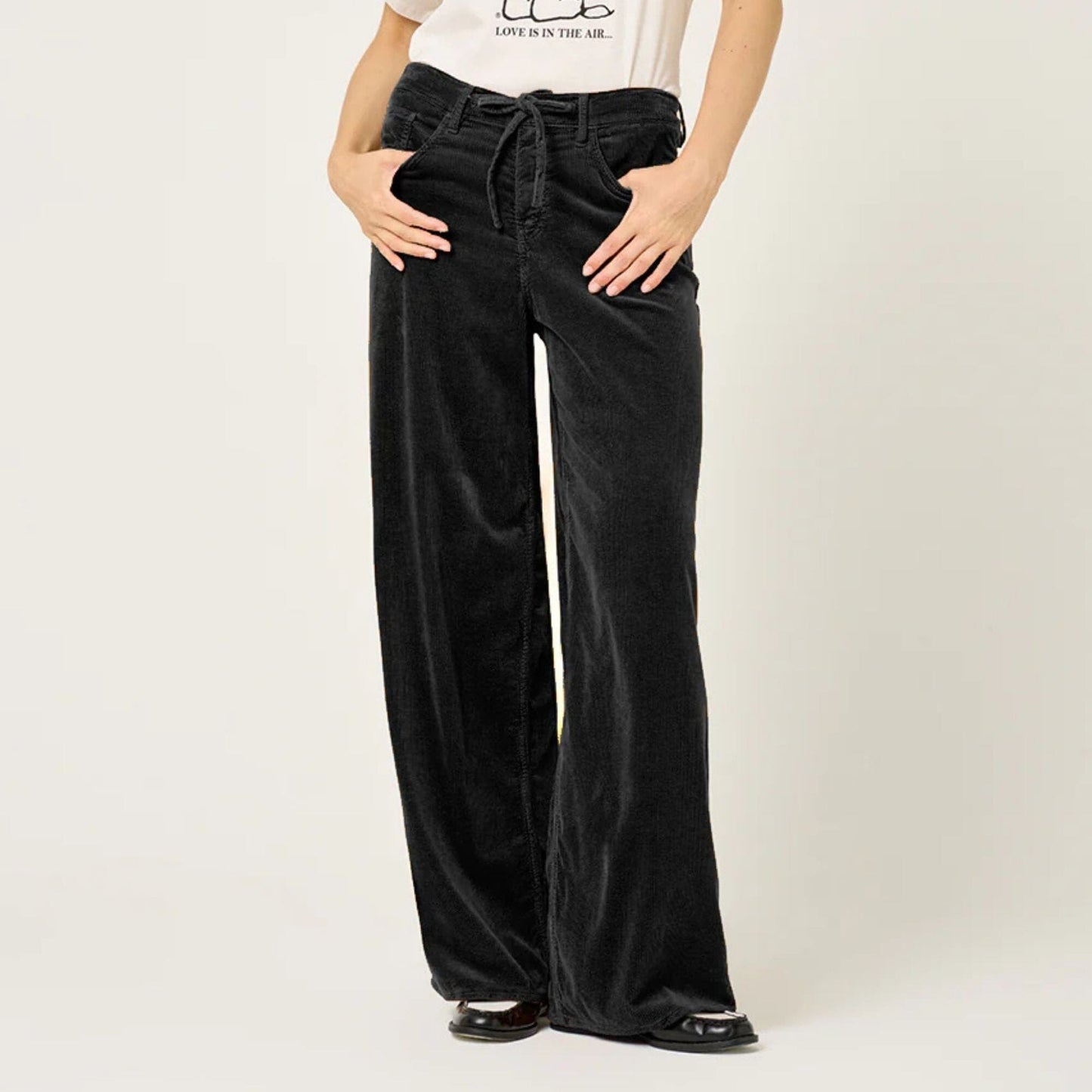 LENY WIDE PANTS DARK GREY