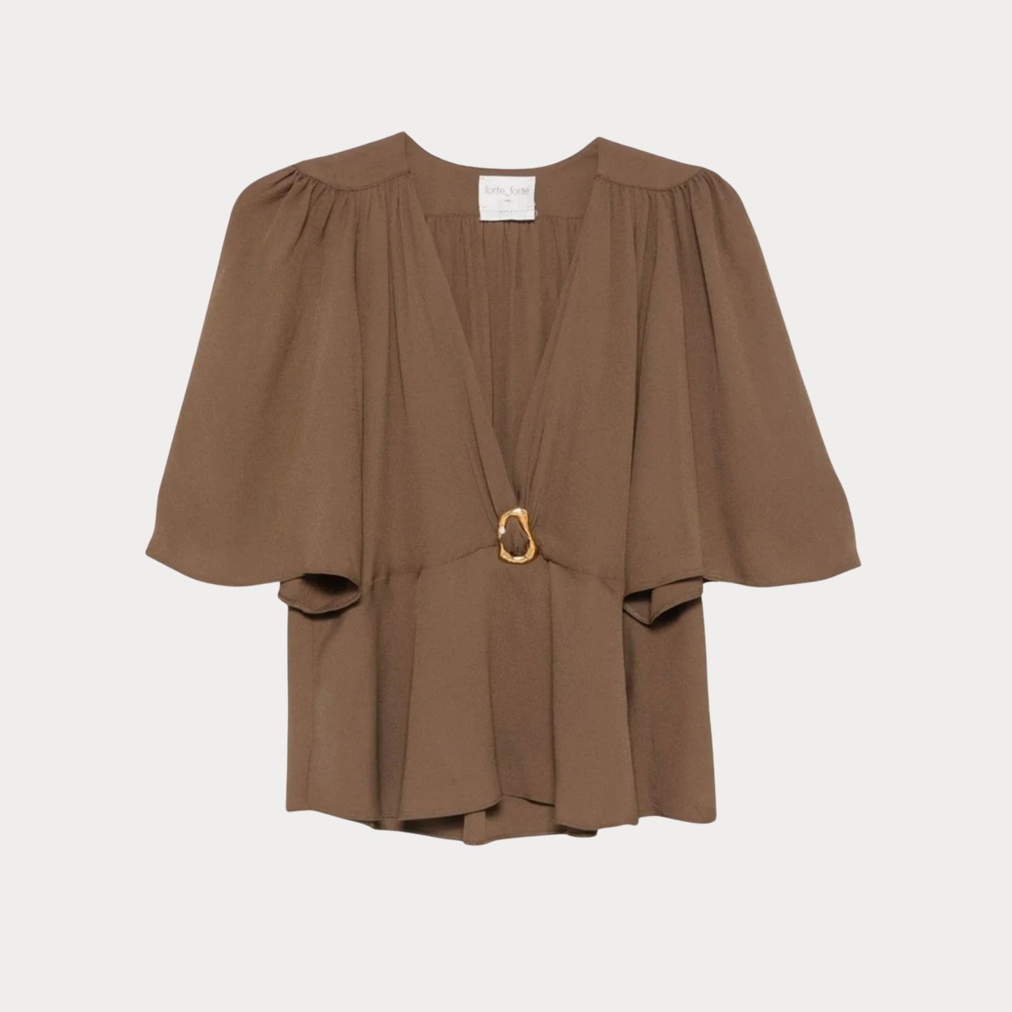 Buckle Blouse 15086 Brown