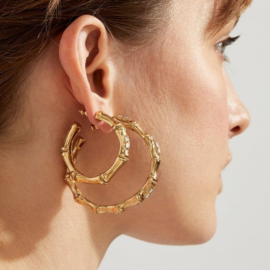 Bambou Big Earrings Gold