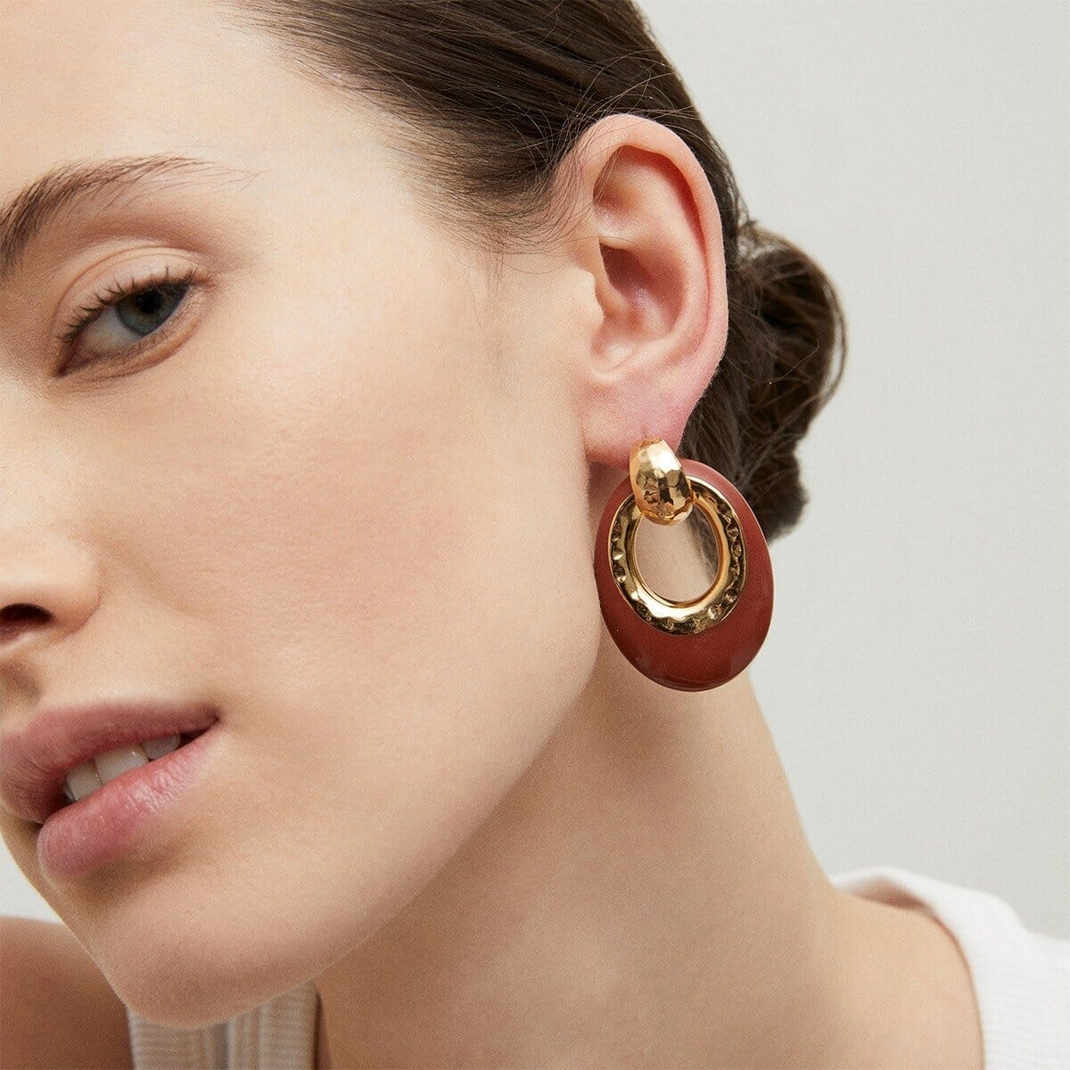 SELVA SMALL EARRINGS RED OCHRE