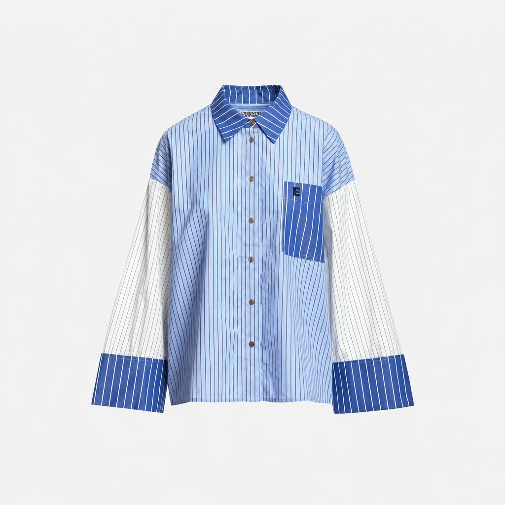 Kovid Fabric Mix Shirt Sky – Essentiel Antwerp