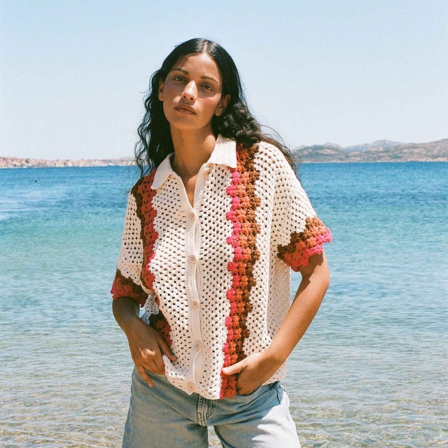 GLYCINE CROCHET POLO