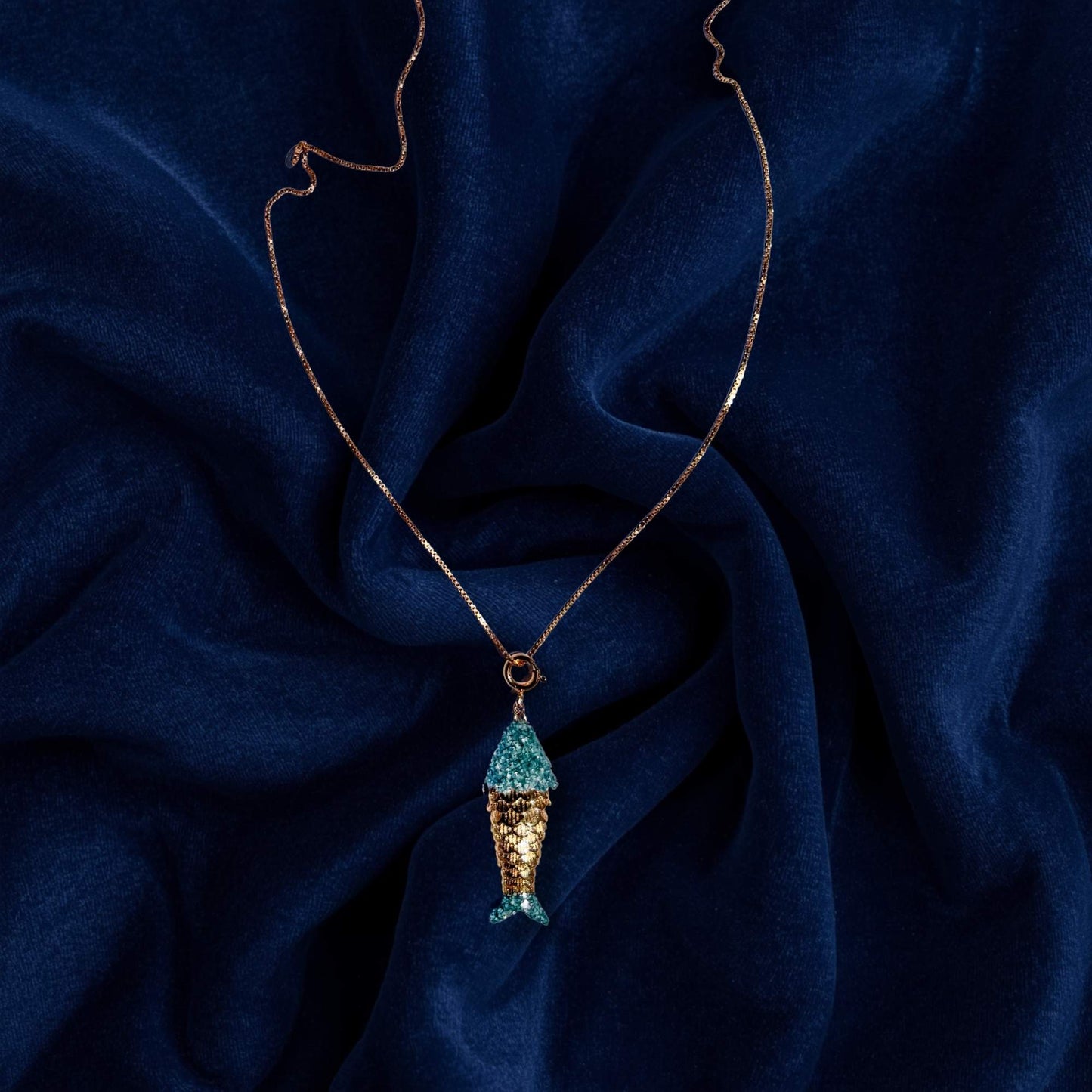 Lucky Fish Necklace Light blue