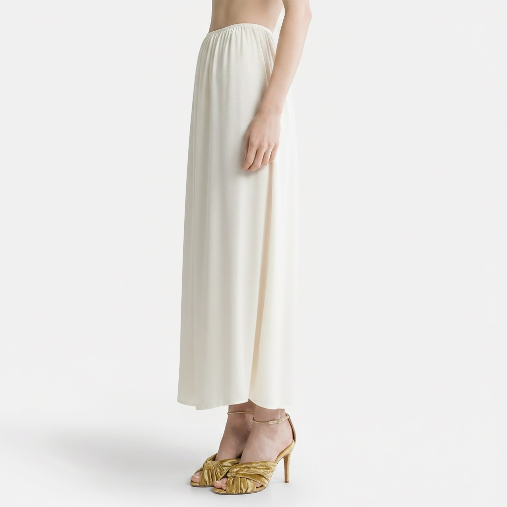 Silk Blend Skirt Offwhite 15088