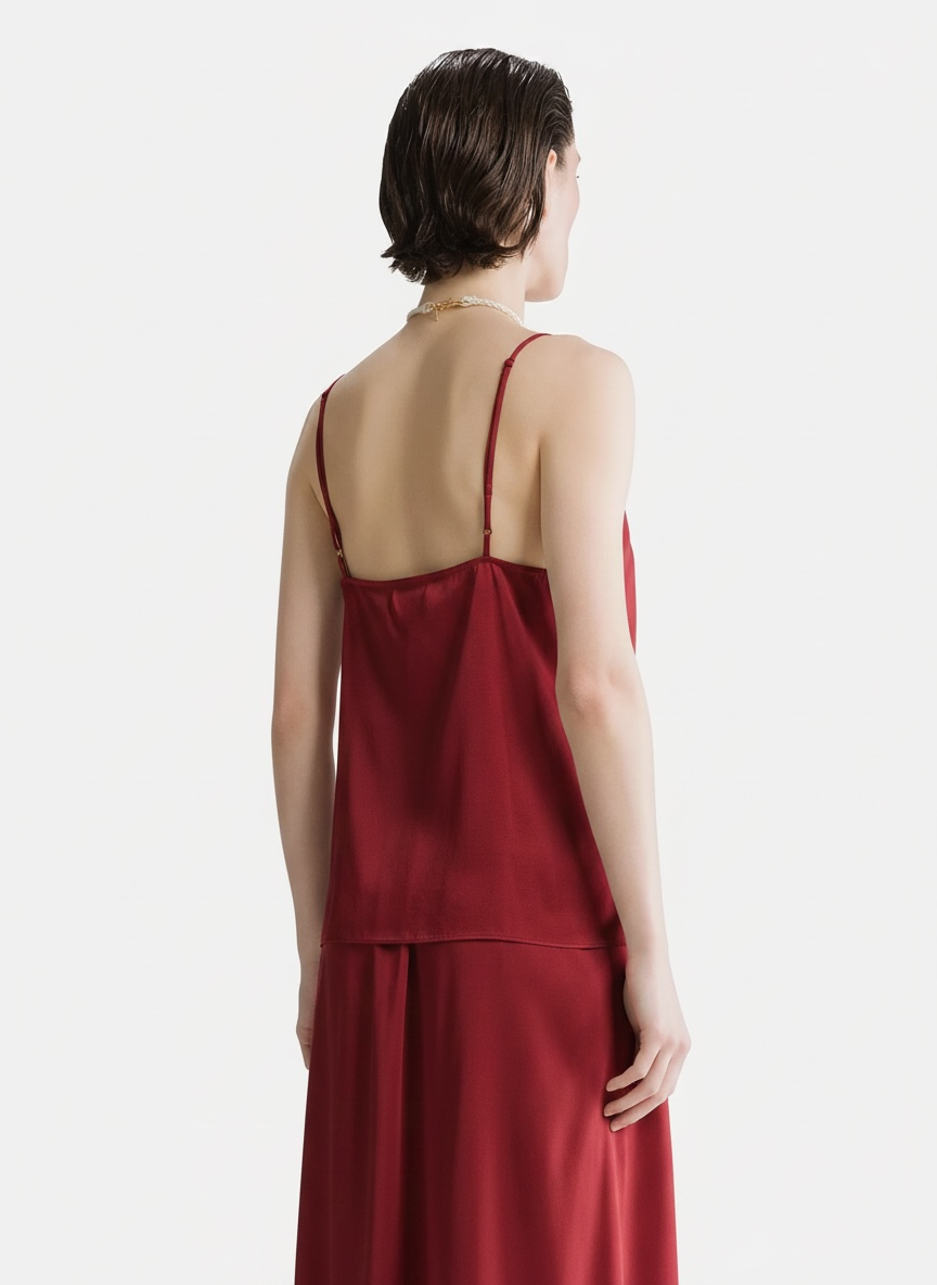 Silk Satin Top 15073 Pomegranate