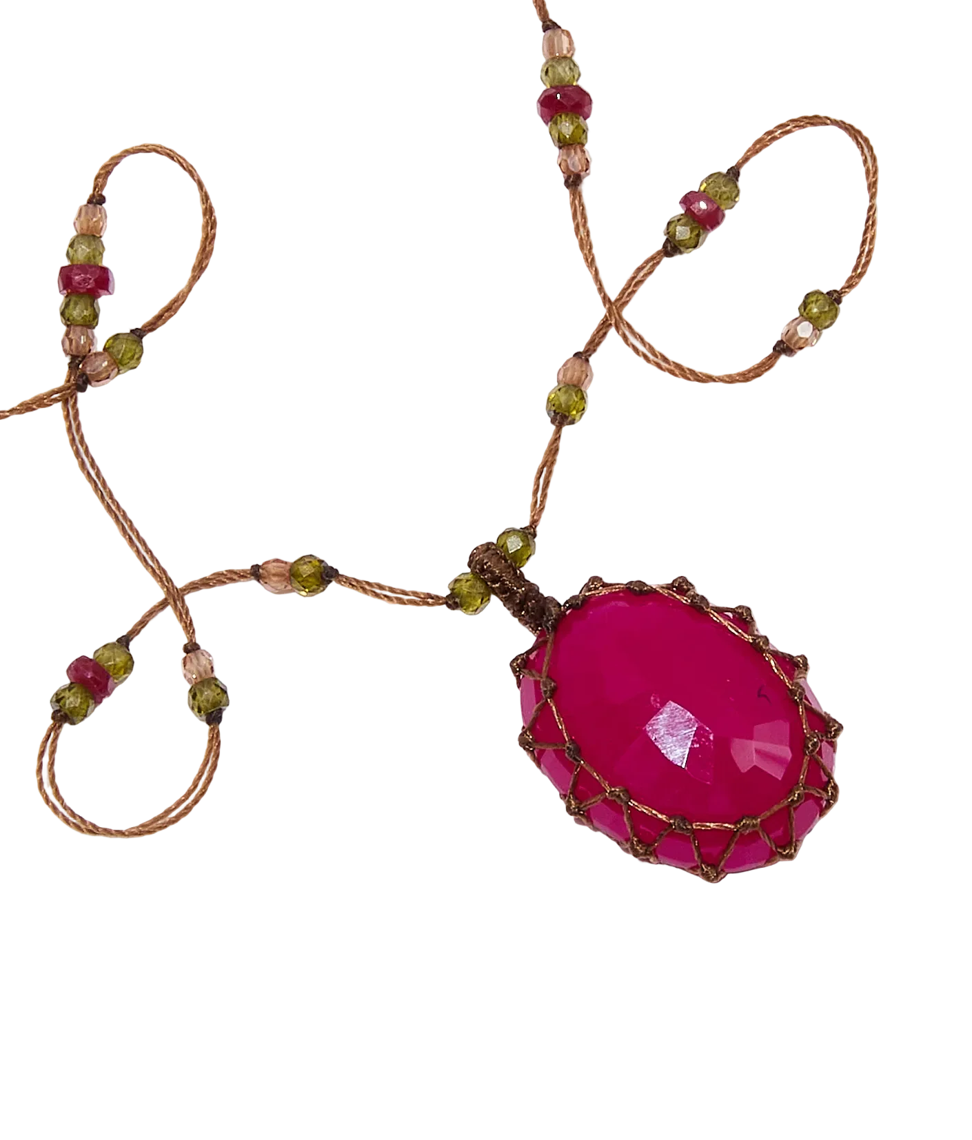 Rubellite Tibetan Necklace