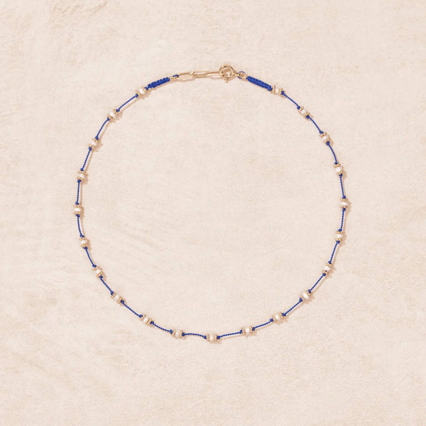 LOTUS NECKLACE BLUE & PEARL