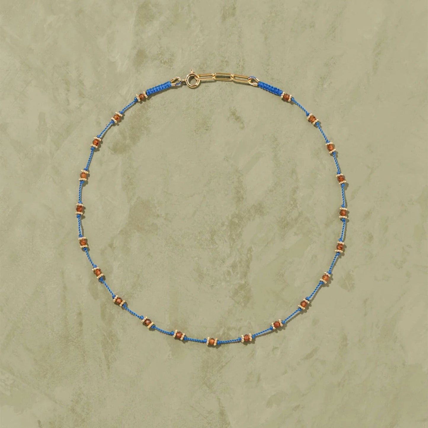 Lotus Necklace Blue And Garnets