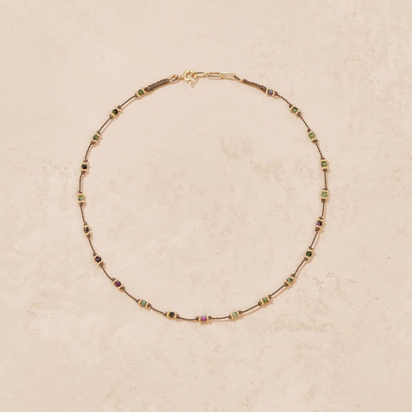 Lotus Necklace Beige And Ruby Soizite