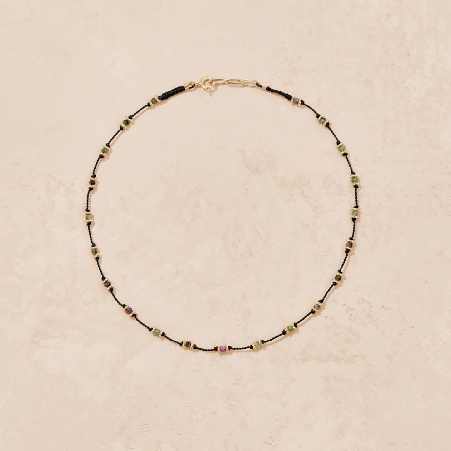 Lotus Necklace Black And Ruby Soizite