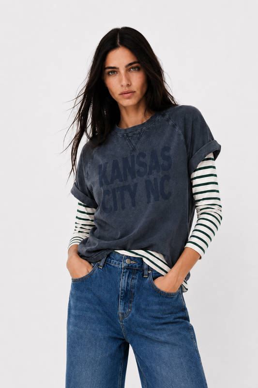 Kansas T-Shirt Navy – FIVE