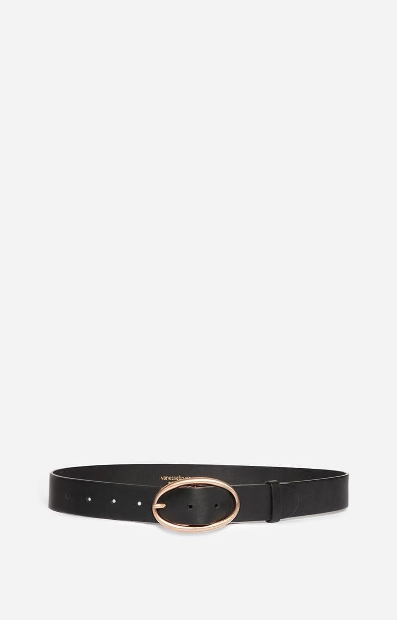 BLACK LEATHER BELT 35MM