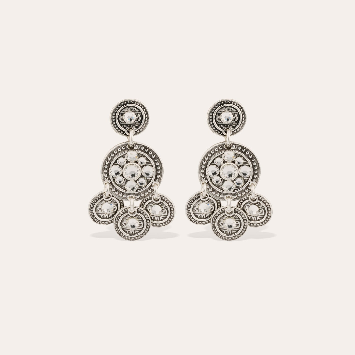 Sequin 2 Silver Earrings