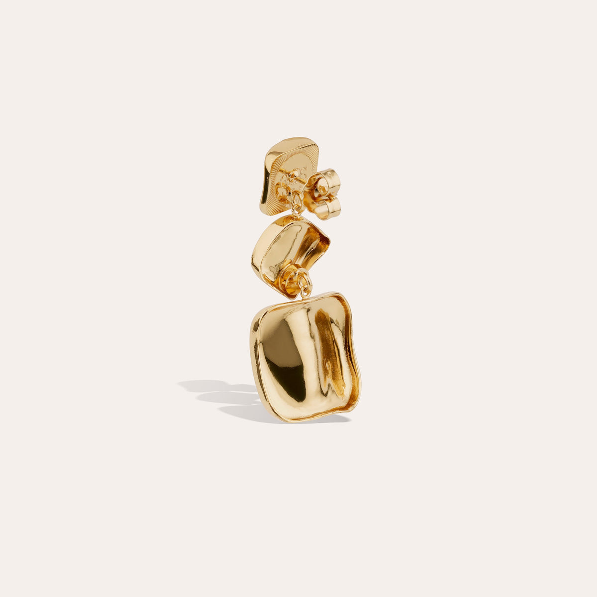 Square Large Earrings Gold
