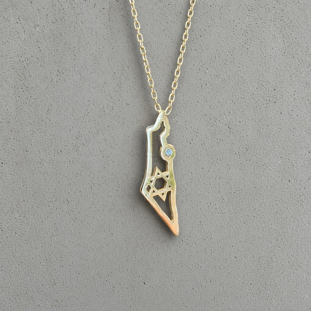 Israel Map Necklace