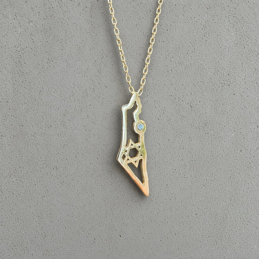 Israel Map Necklace
