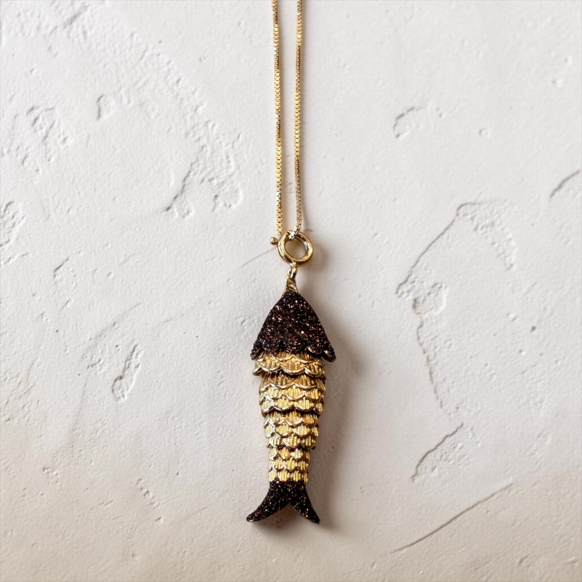 Lucky Fish Necklace Brown