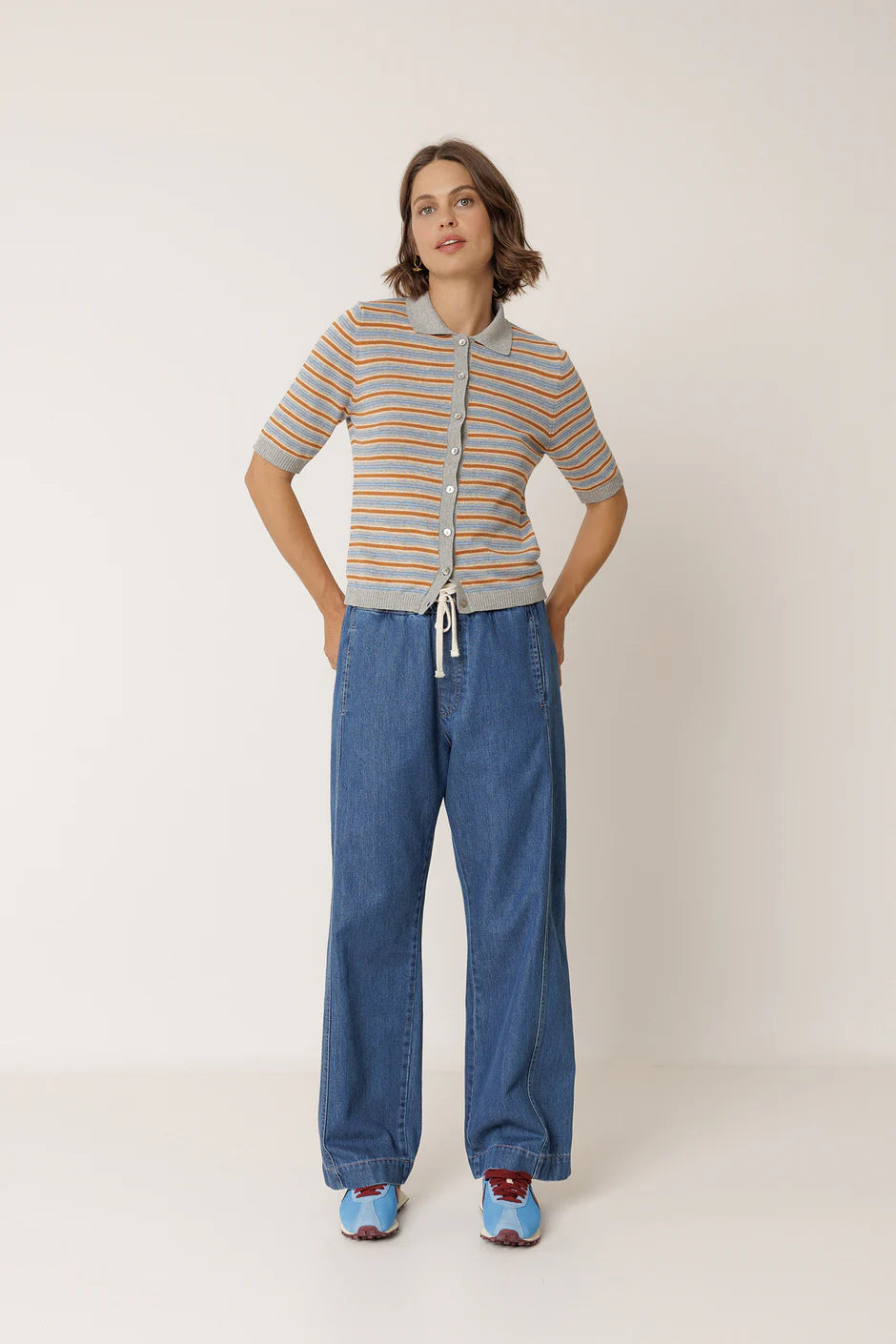 Striped Knit Polo