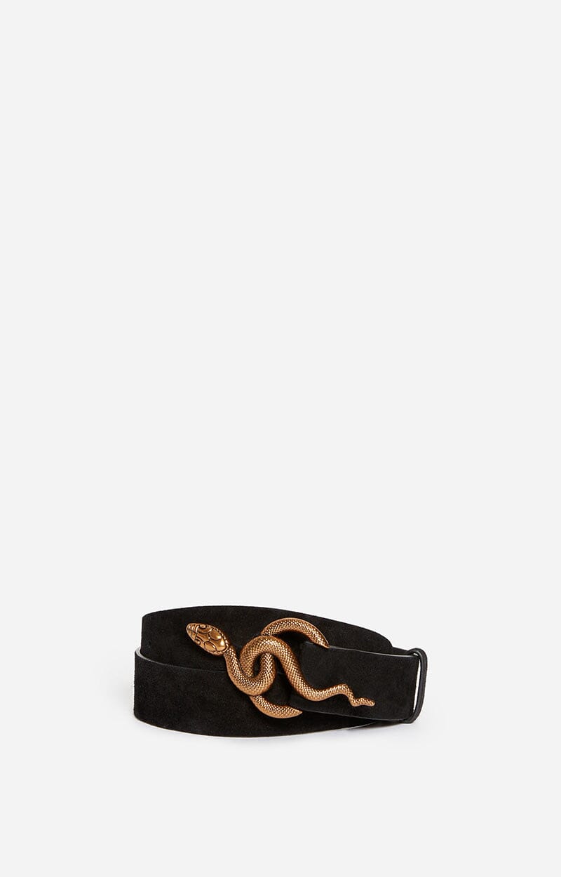 BLACK SUEDE BELT 35MM