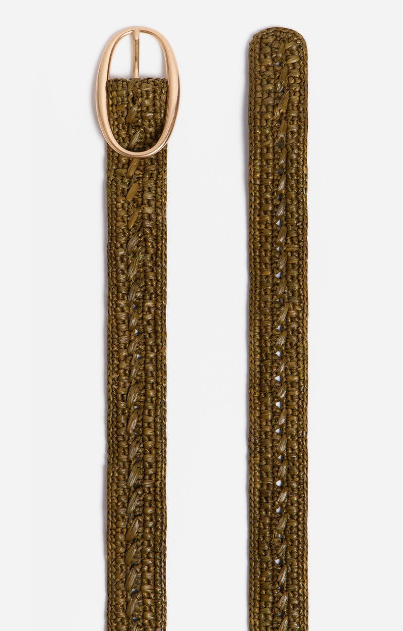 Raffia Belt 35mm Khaki