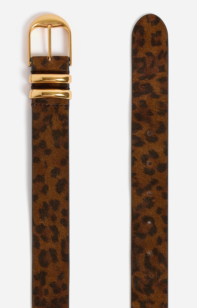 Leopard Suede Belt 30mm