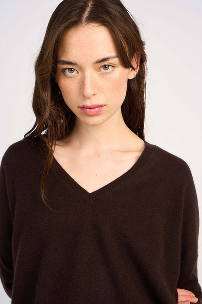 MONJACKOE CASHMERE SWEATER CHOCO