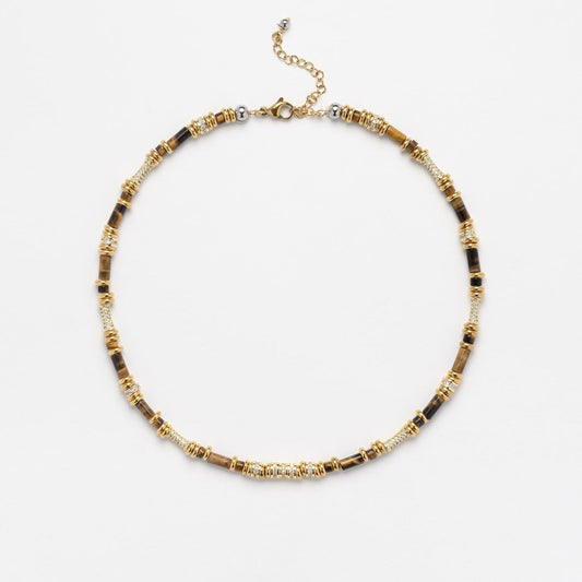 Yara Shiny Necklace Camel – Sigal Paris