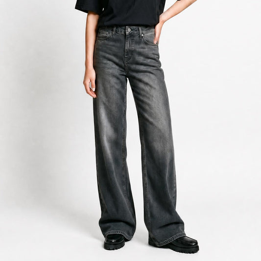 Jessy Wide-Leg Jeans Grey – FIVE Paris