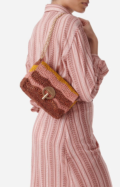 RAFFIA MOON BAG