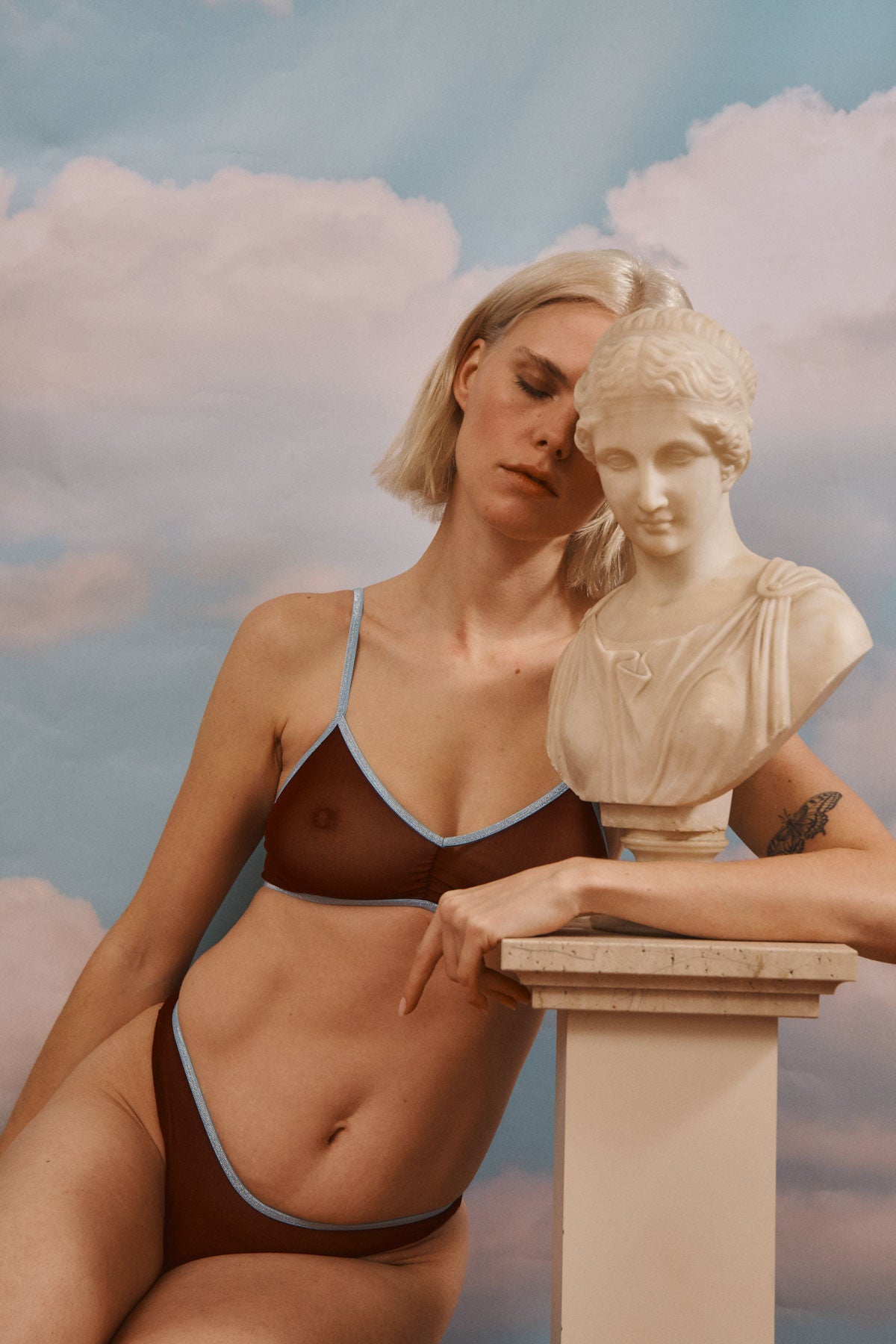 Georgia Bra Burgundy Mesh – La Nouvelle