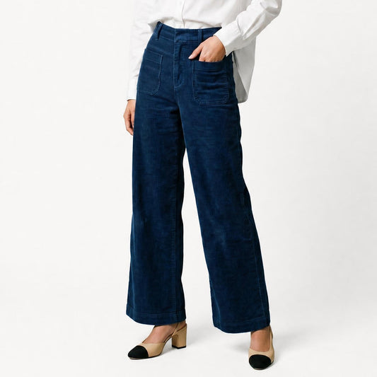 Lucia Corduroy Pants Navy – FIVE Paris
