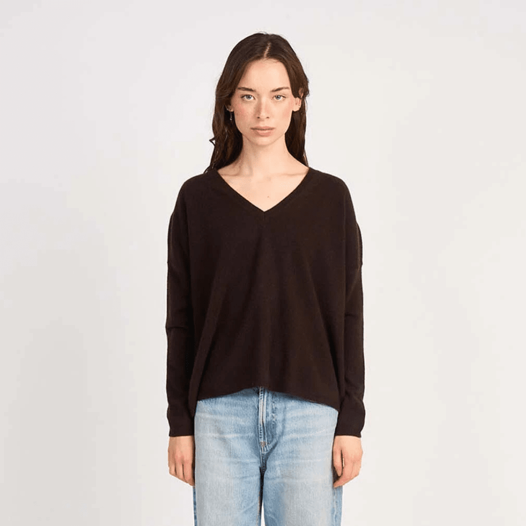 MONJACKOE CASHMERE SWEATER CHOCO