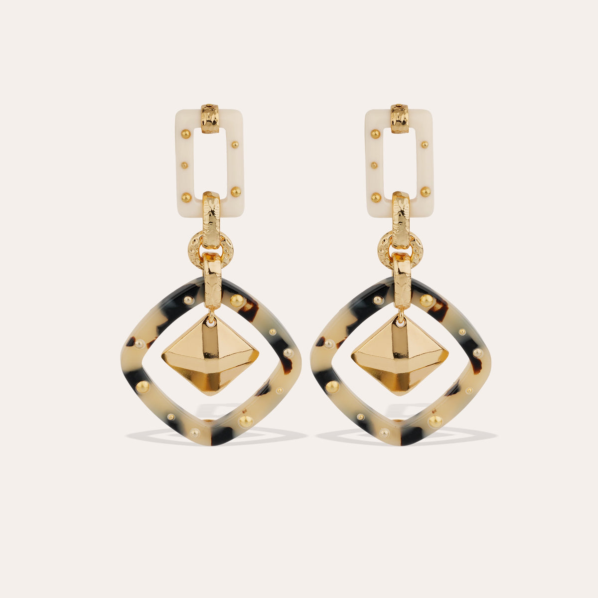 Escale Small Earrings Ivory & Tortoise