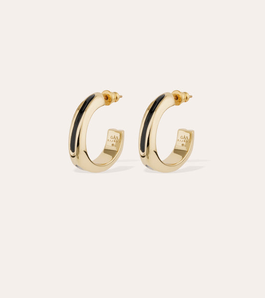 Suerte Hoop Earrings Black