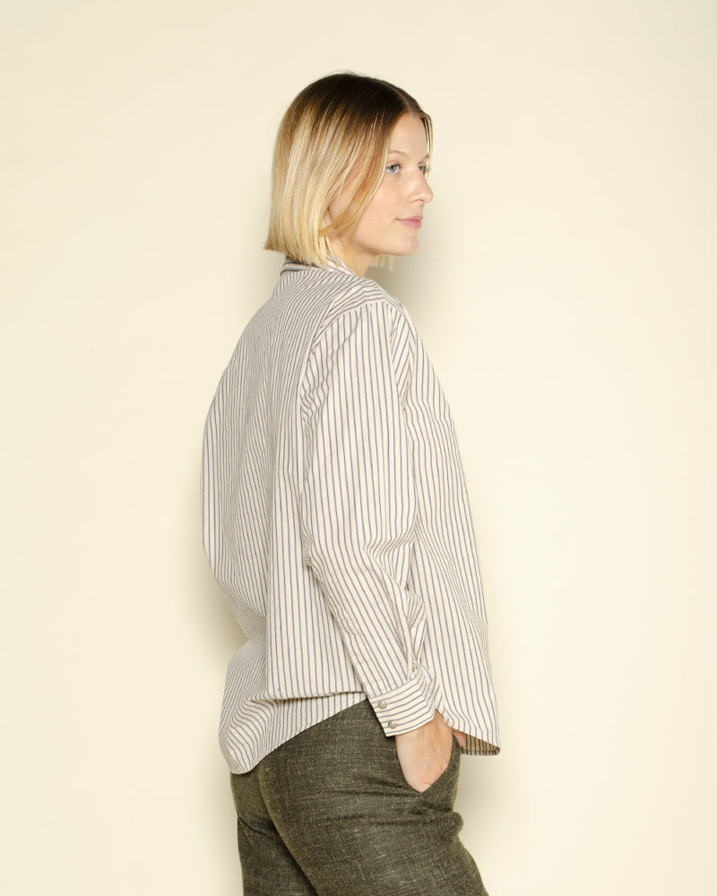 Castilana Shirt Ecru Navy Stripes – Diega