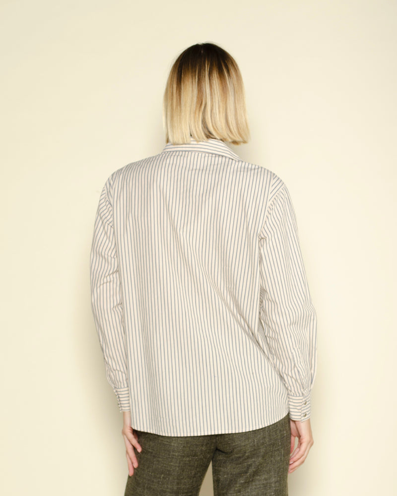 Castilana Shirt Ecru Navy Stripes – Diega