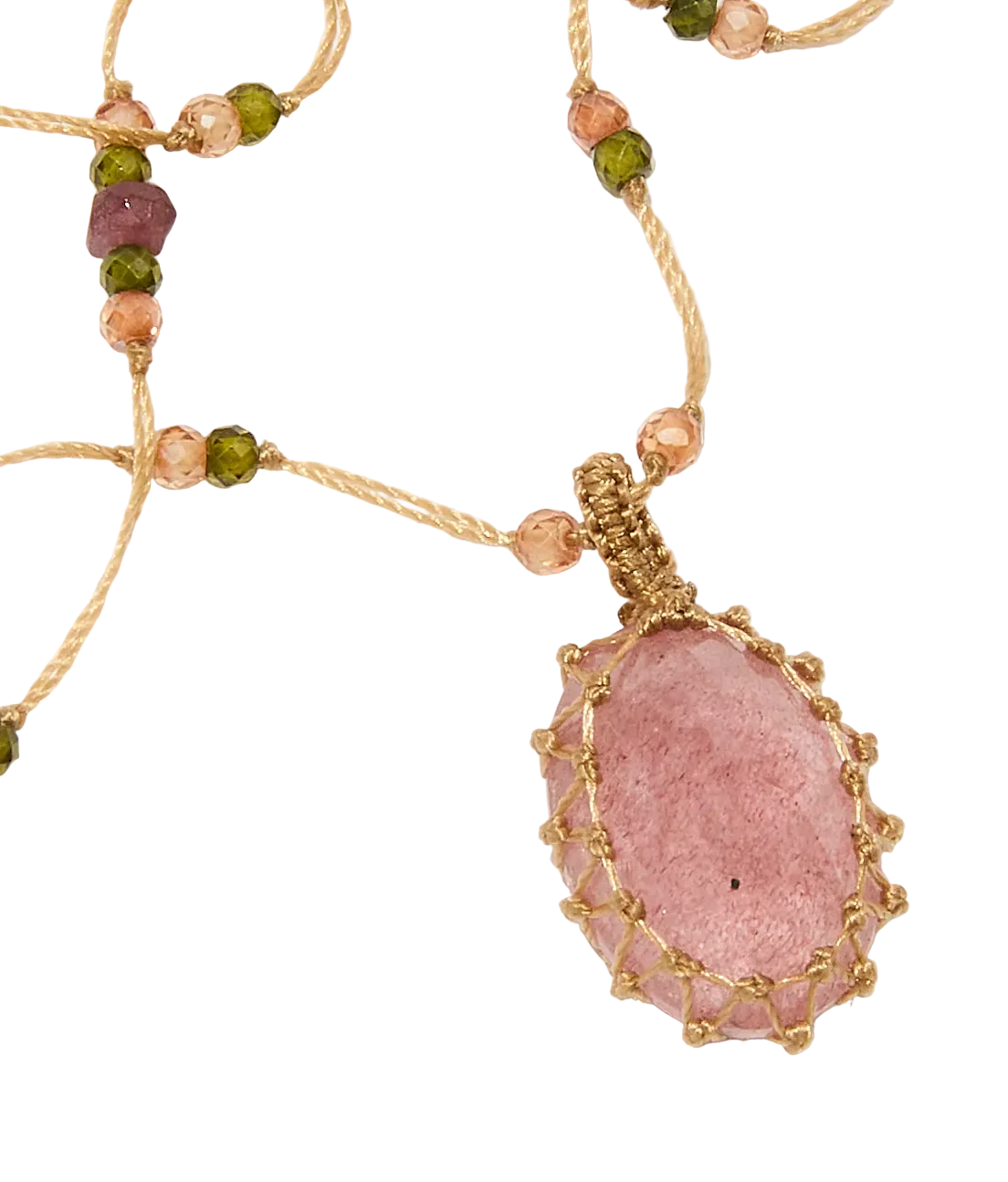 Strawberry Quartz Tibetan Necklace