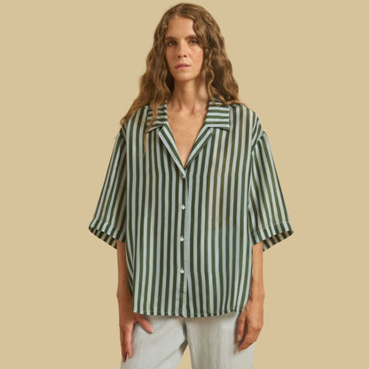 CATANA SILK SHIRT GREEN