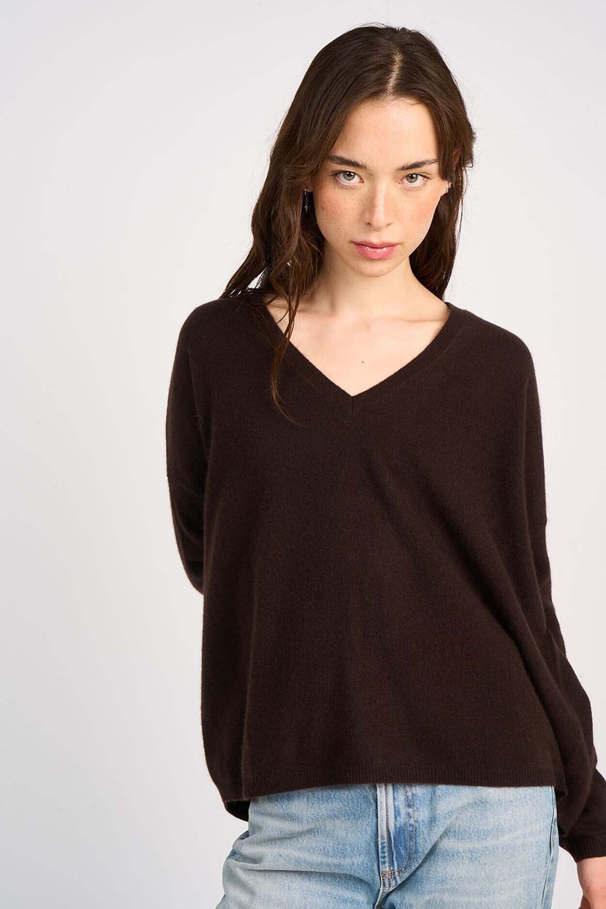 MONJACKOE CASHMERE SWEATER CHOCO