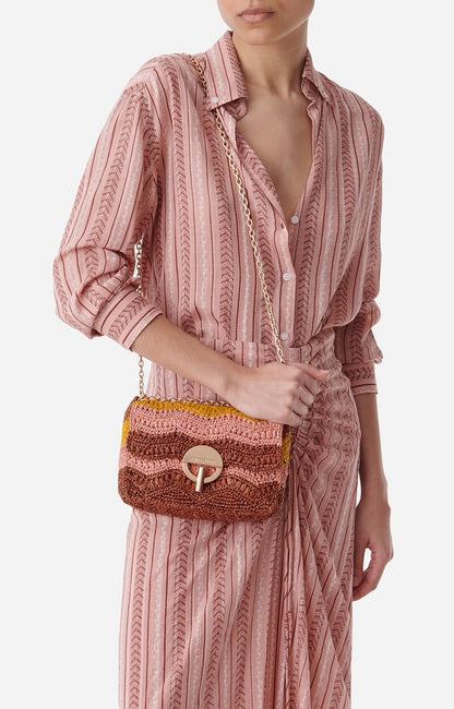 RAFFIA MOON BAG