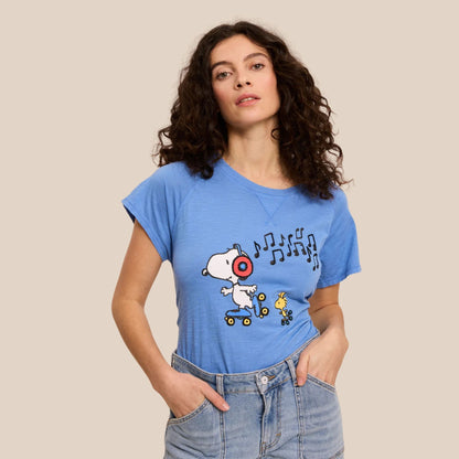 SNOOPY MUSICAL T-SHIRT WAVE BLUE