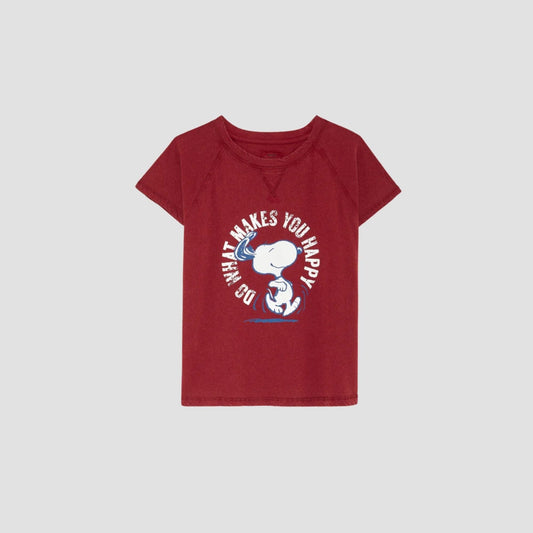 HAPPY SNOOPY T-SHIRT BURGUNDY