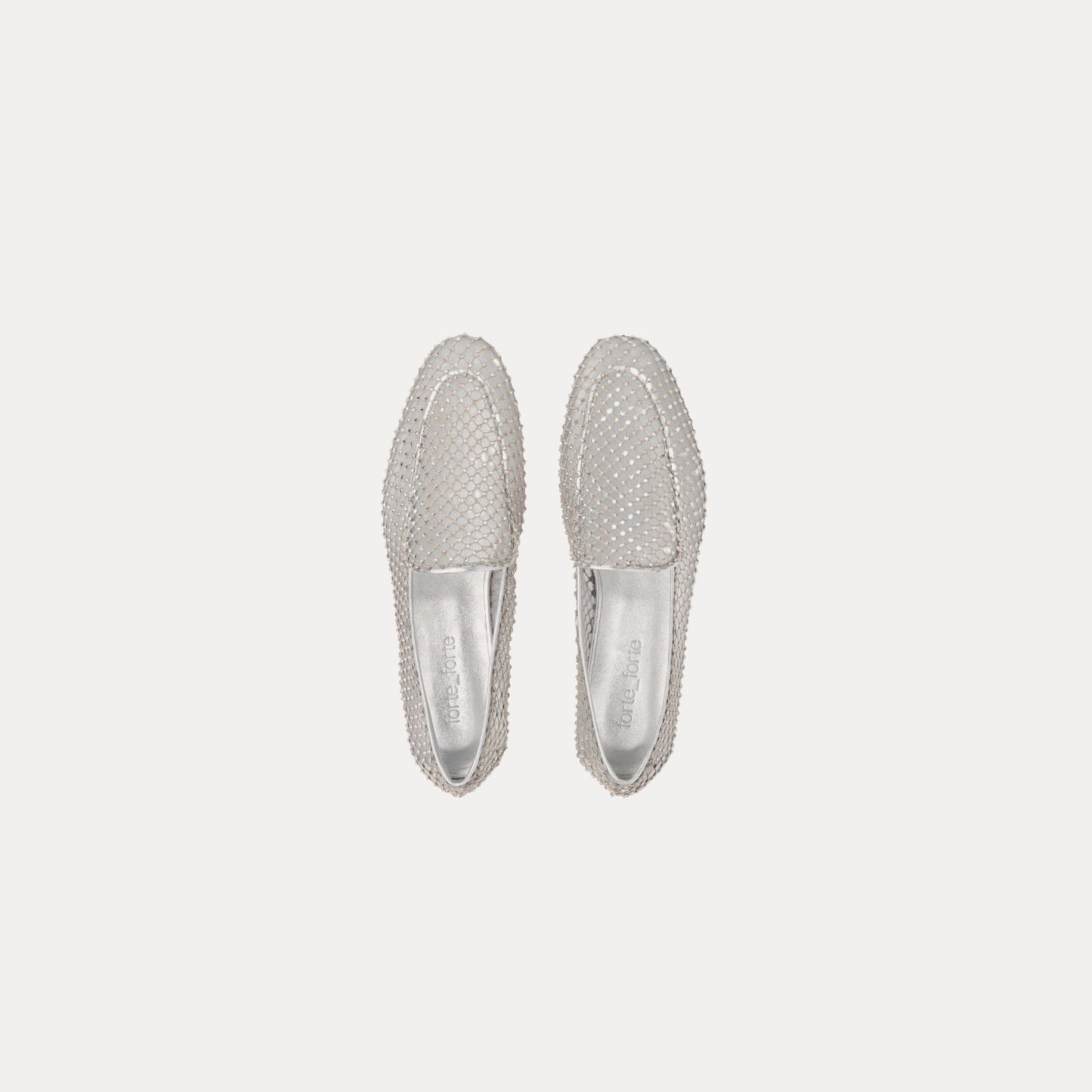 Mesh Crystal Loafers 14716 Silver